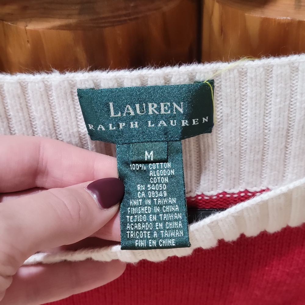 Ralph Lauren Bold Red and White Striped Sweater - Picture 4 of 7